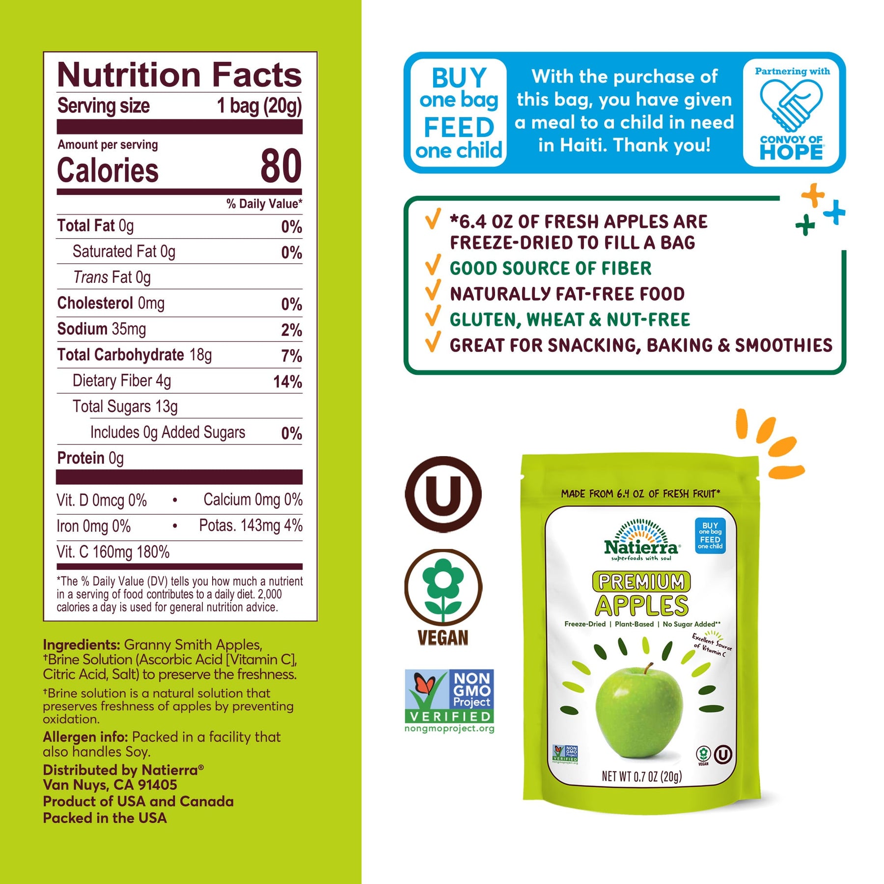 Nutritional Fact Panel Information of Premium Apple