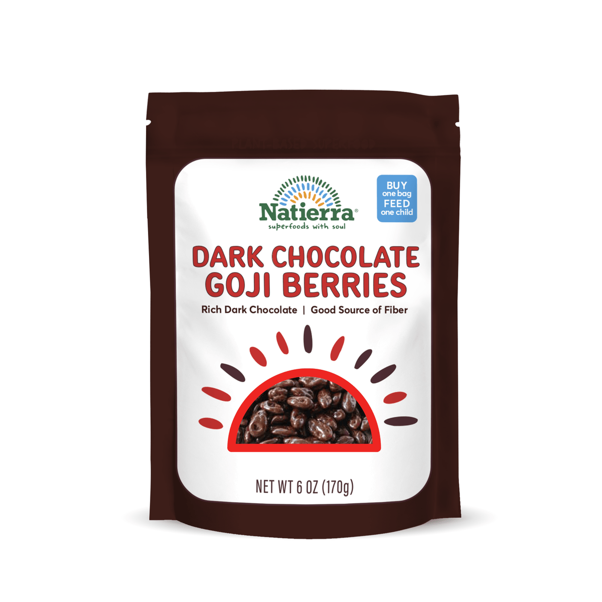 Natierra Dark Chocolate Goji Berries 6 oz bag