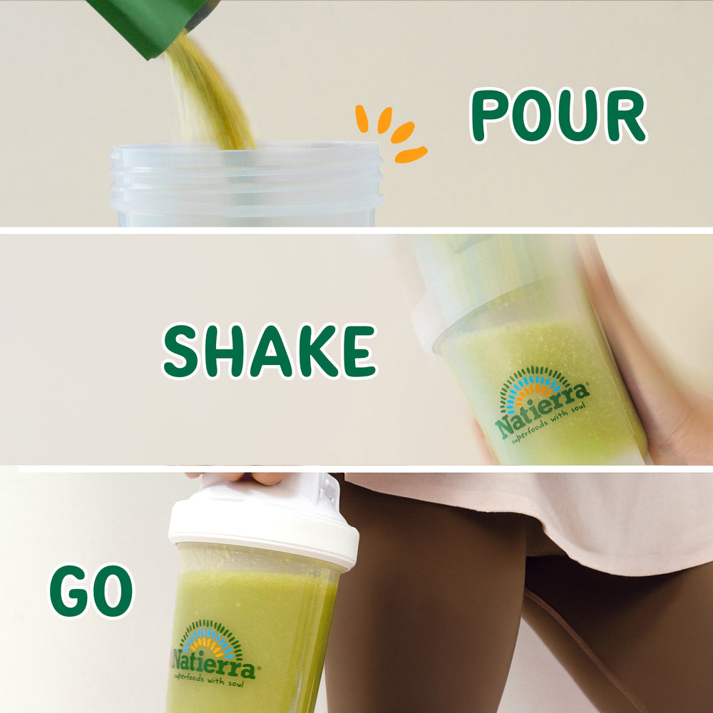 Shaker scenes of steps: pour, shake, go