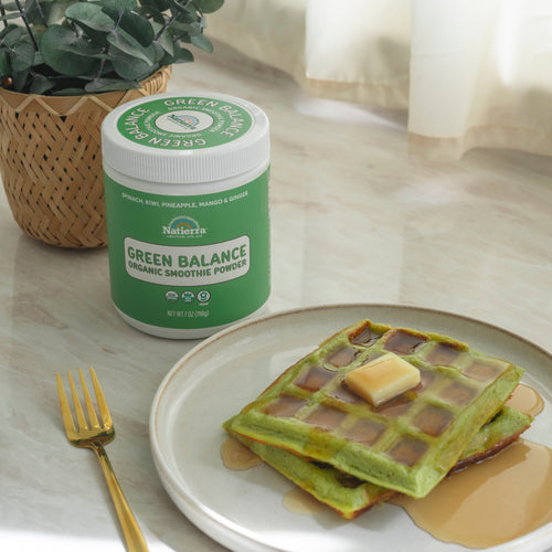 Gluten free waffles with Green Balance