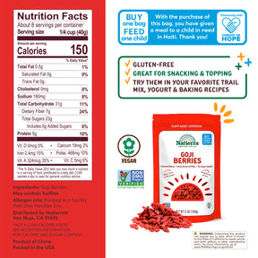 Nutritional Fact Panel Information of Goji Berries thumbnail