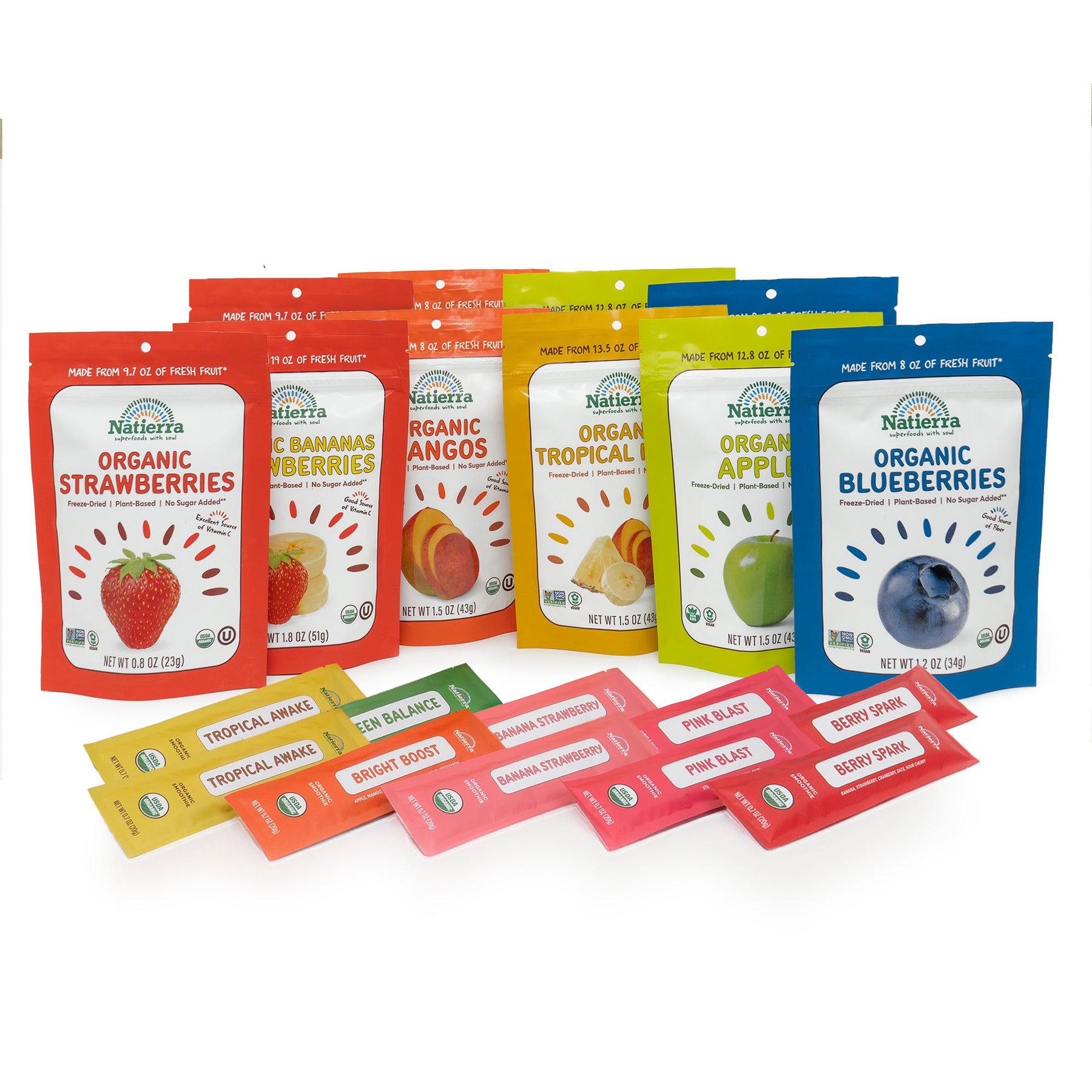 Organic Snacks and Smoothies 10 Pack