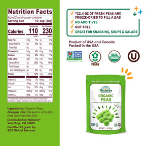 Nutritional Fact Panel Information of Organic Peas thumbnail