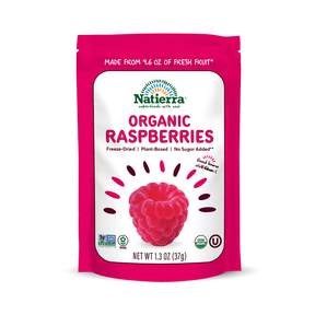 Natierra Organic Freeze-Dried Raspberries 1.3 oz bag thumbnail