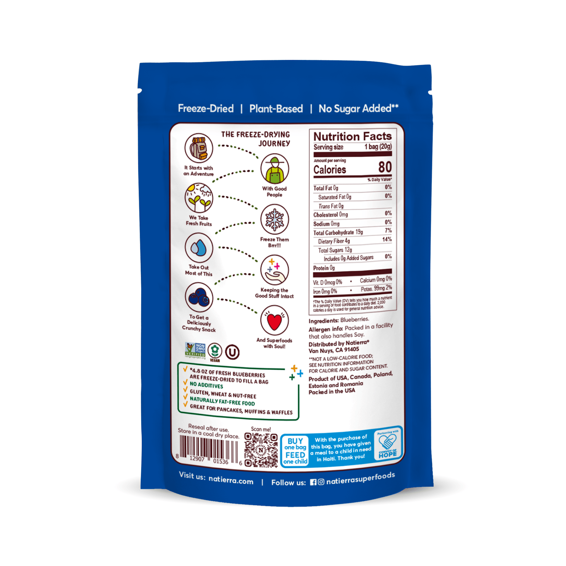 Natierra Freeze-Dried Blueberries nutritional facts