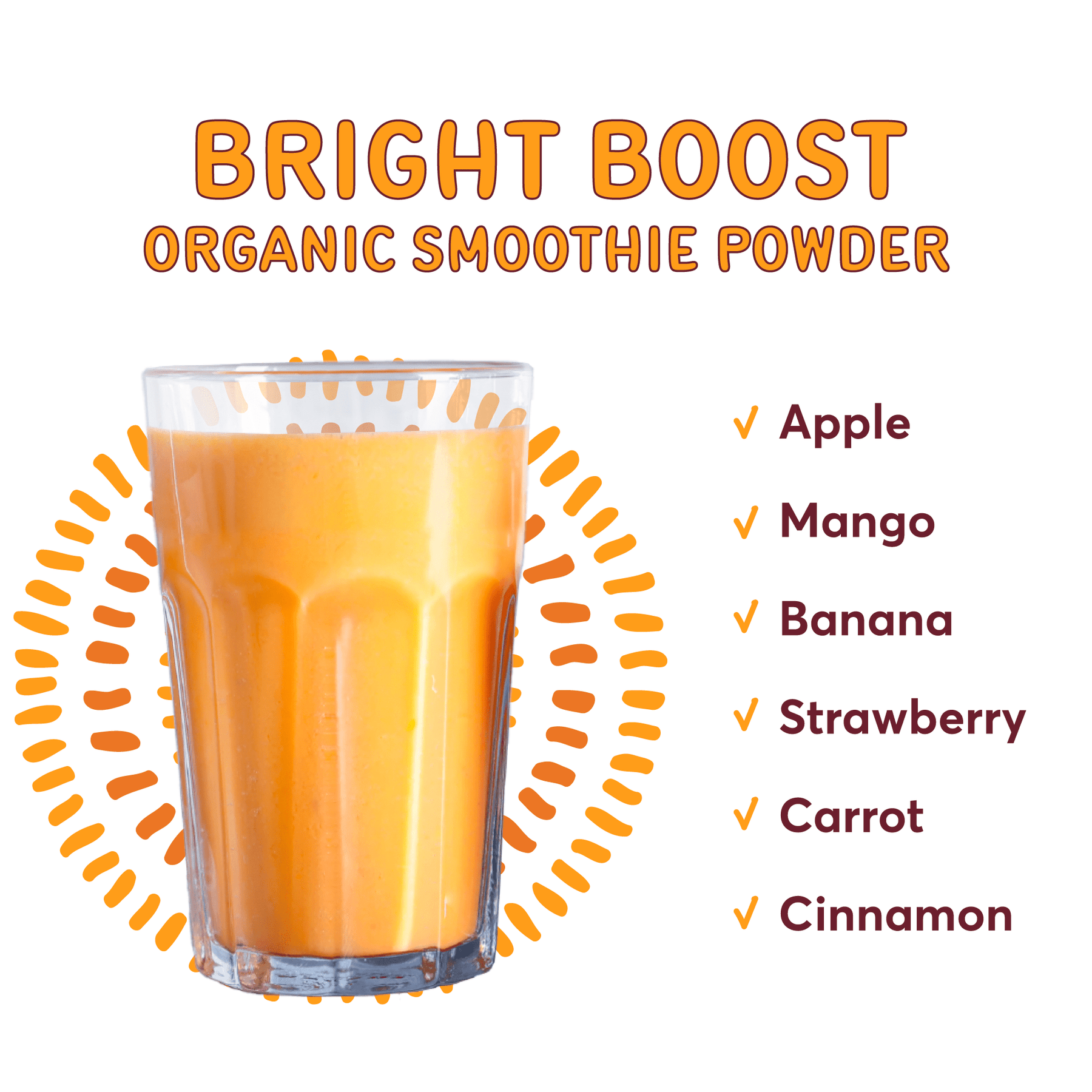 Natierra Bright Boost Organic Smoothie next to ingredients