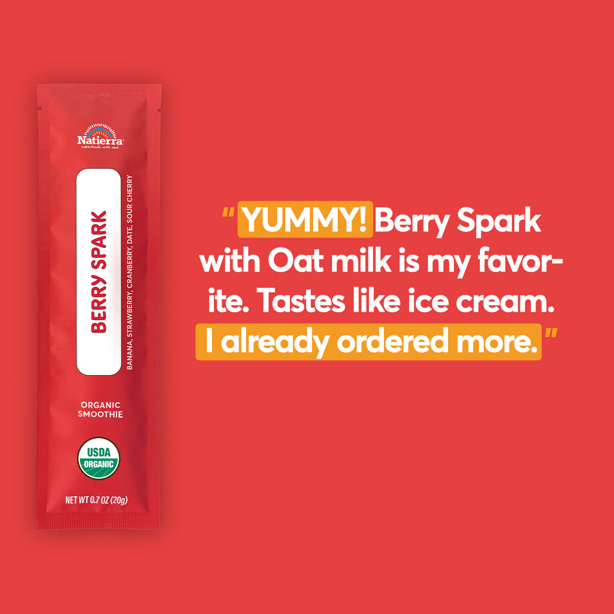 organic smoothie testimonial
